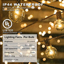 50Ft Patio String Light Outdoor Garland Lights ,220V Connectable Hanging Light for Backyard Porch Balcony Party Decor, E12 G40