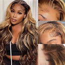 30 40 Inch 13x6 Body Wave Ombre Highlight Transparent Lace Frontal Wig 4/27 13x4 Human Brazilian Hair Wigs 180 Density For Women