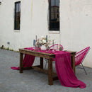 YEPQZQ Rustic home decor table runner birthday party decore cotton gauze tablecloth Christmas gifts 100% handmade runners