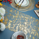 11x108 Inch  Metallic Gold Sequin Glitter Thin Mesh Table Runner Roll For Wedding Birthday Party Easter Eid Mubarak Table Decor