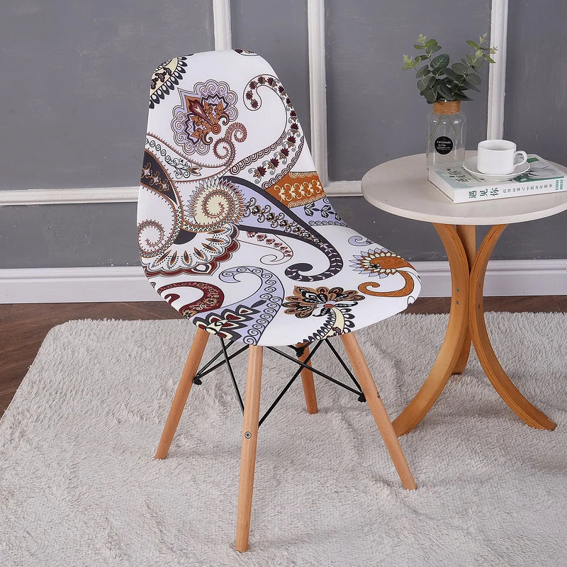 Shell Chair Cover Fashion nordic christmas cover Elastic Armless Scandinavian Chair Kitchen Bar Seat Cushion Furniture protect