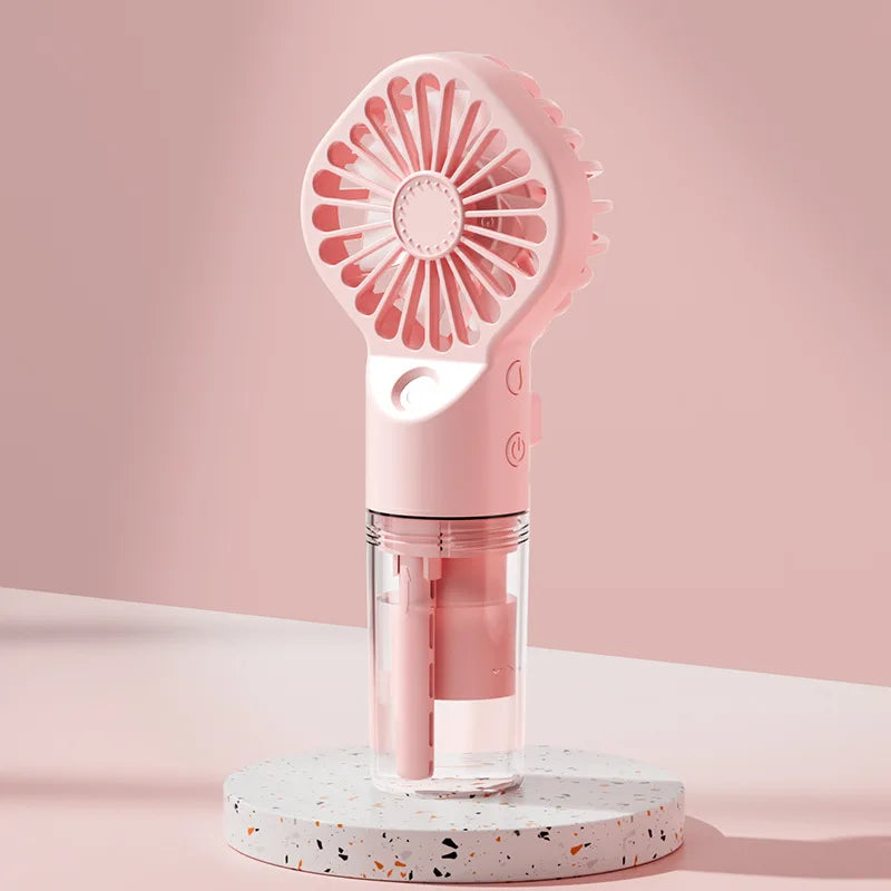 Handheld Spray Fan，Mini Air Conditioner USB Rechargeable Portable Humidifier Mist Cooler Cooling Spray Humidifier Fan for Office