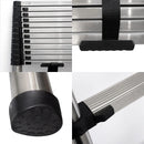 3.8M Telescopic Ladder 12.5FT Multi-Purpose Stainless Steel Extendable Sturdy Loft EN131 for Draw Wall Replace Bulb Repair Roof