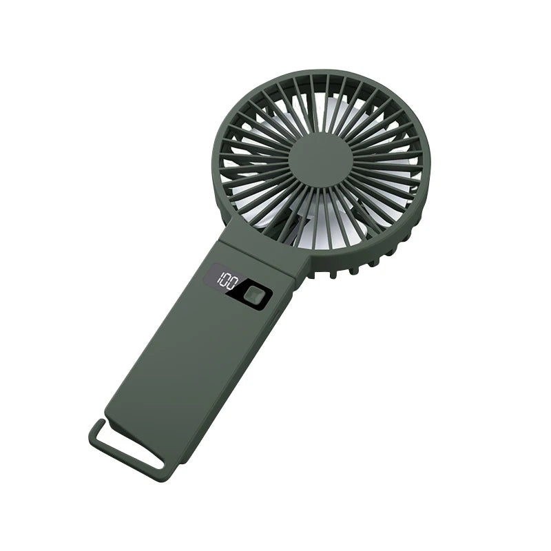LK007 New Handheld Fan Foldable USB Charging Mini Digital Display Desktop Or Ceiling Fan Office Summer Small Fan Easy to Carry