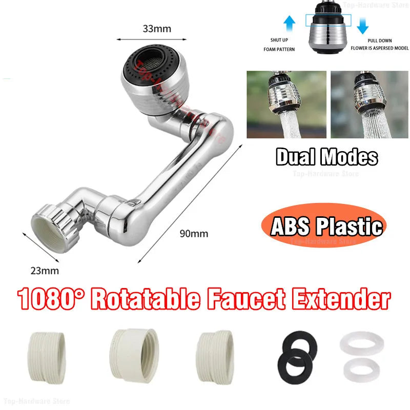 1080 Degree Adjustment Faucet Extension Tube Water Saving Nozzle Filter Kitchen Water Tap Water Saving for Sink Faucet Bathroom