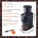 VEVOR 40MM Conical Burr Grind Setting Coffe Bean Electric Grinder Mocha Espresso Adjustment Coffee Machine for Home and Kitchen