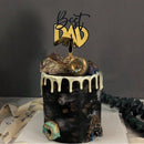 3pcs Super Dad Acrylic Cake Topper Gold Dad Father Birthday Cake Topper for Father's day Daddy Birthday Party Cake Decorations