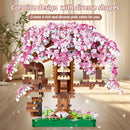 Building block toy pink cherry blossom treehouse rainbow treehouse building block children's parent-child assembly toy