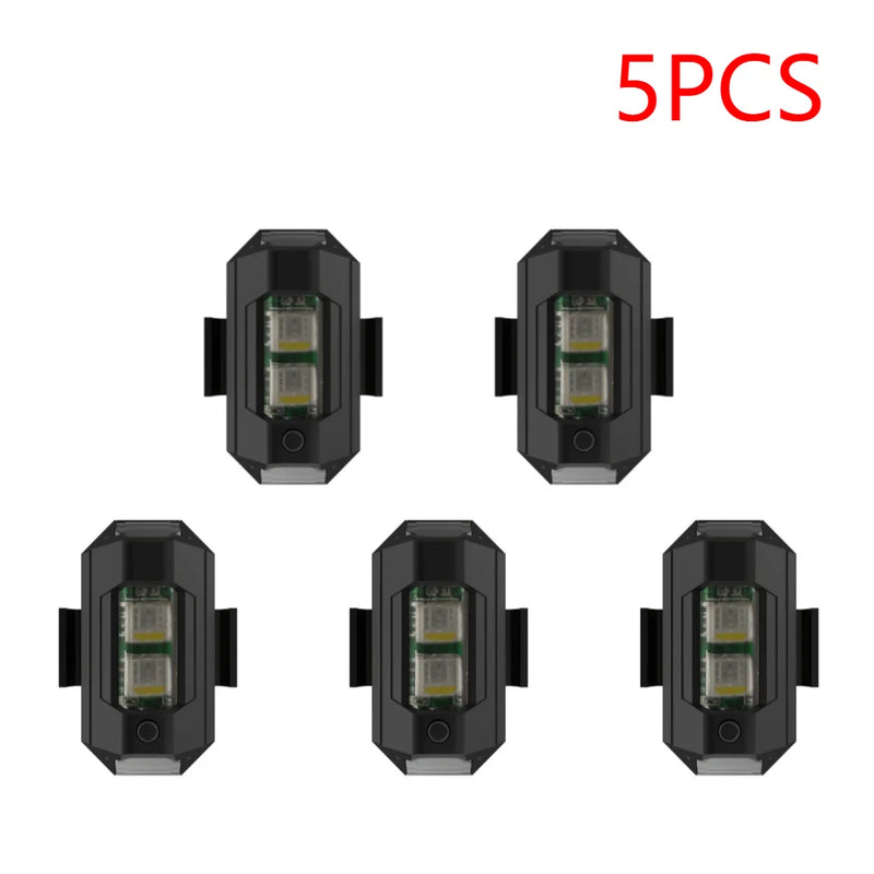 1-20pcs USB Rechargeable 7-Color LED Bicycle Taillight Drone Light Bike Safety Night Riding Warning Lamp Cycling Equipment