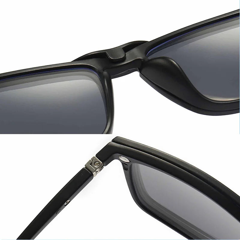 6 In 1 Custom Men Women Polarized Optical Magnetic Sunglasses Clip Magnet Clip on Sunglasses Polaroid Glasses Frame