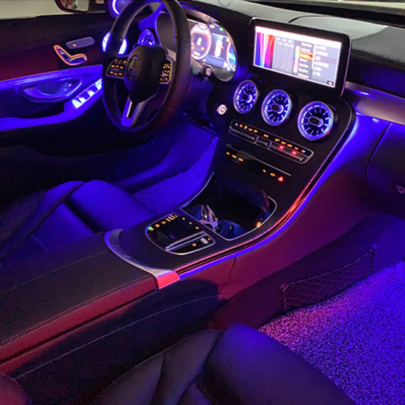256 Colour LED Vents For Mercedes Benz C Class W205 W447 W213 W156 W117 W176 Bluetooth APP Control Car Nozzle Turbine Air Outlet
