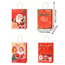 4/8Pcs Merry Christmas Kraft Paper Bags with Handles Elk Santa Gift Packaging Bags Christmas New Year Party Candy Packaging Bags