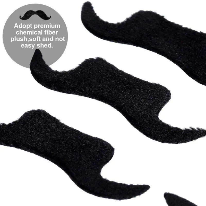 48Pcs Fake Mustache Set Self Adhesive Novelty Mustache Halloween Fancy Costume Fake Moustaches Stickers Set For Masquerade Party