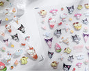1PCS 5D Cartoon Kuromi Hello Kitty Nail Stickers Sanrio Animation Nail Art Decoration Sanrio Cute Melody Embossed Stickers
