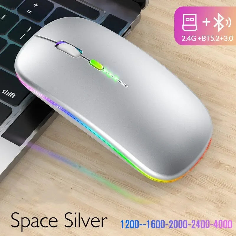 Bluetooth Mouse for APPle MacBook Air Pro Retina 11 12 13 15 16 mac book Laptop Wireless Mouse Rechargeable Mute Gaming Mouse