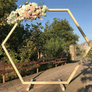 Hexagon Wooden Wedding Arch Frame Heavy Duty Flower Backdrop Stand