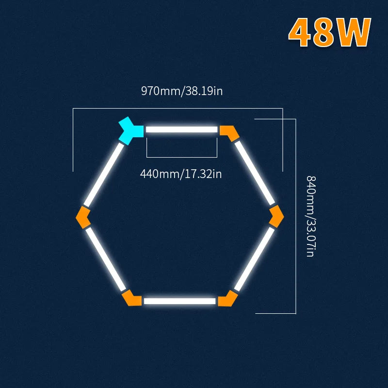 Garage Light Hexagon Led Lights Lamp Highly Efficient Honeycomb LED Light Customized for Barber Ceiling Lighting Workshop