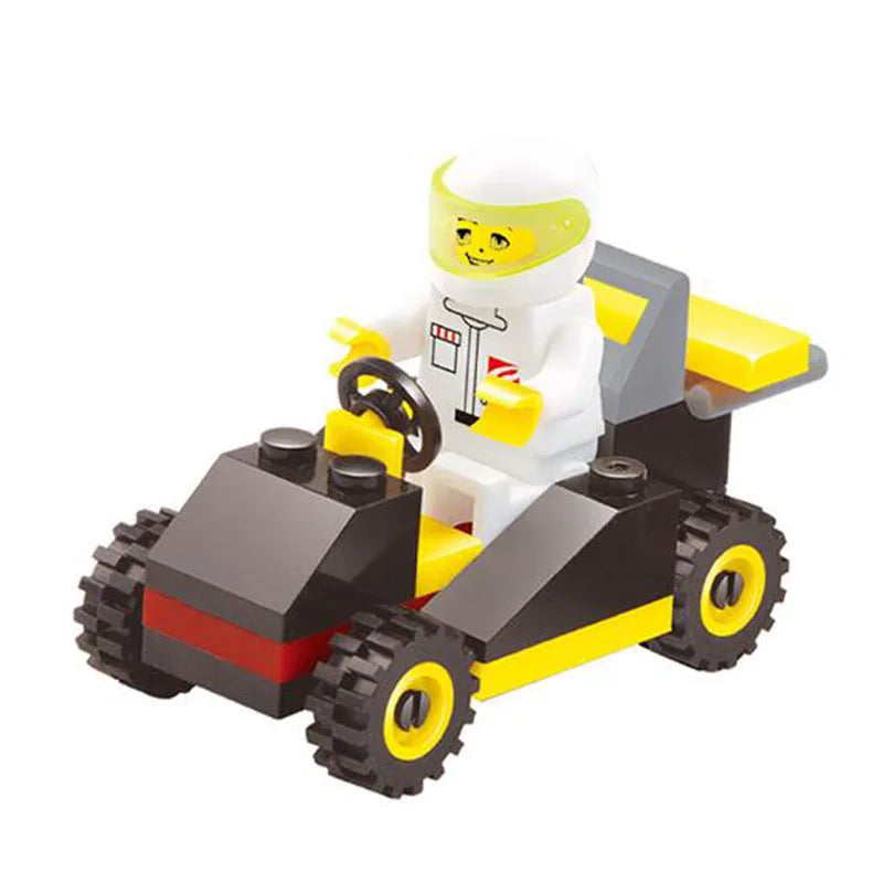 SLUBAN Girl Princess Royal Carriage Wagon Horse Racing Party Model Building Blocks Enlighten Action Figure Toys For Children