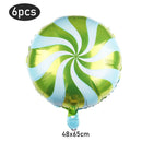 6Pcs Christmas Candy Cane Foil Balloons Round Windmill Lollipops Candy Helium Foil Balloons for Xmas Wedding Birthday Decoration