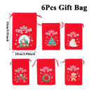 6pcs Christmas Linen Drawstring Bags Burlap Gift Bags Candy Biscuits Pouchs for Home Decor 2025 Navidad Natal New Year Gift 2026