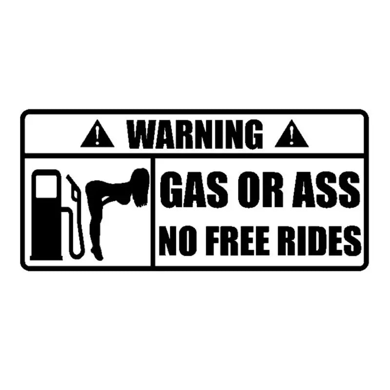 LYKX Creative Car Sticker 3D WARNING Gas or Ass Funny Decals Rear Window Vinyl Decal Car Styling Waterproof