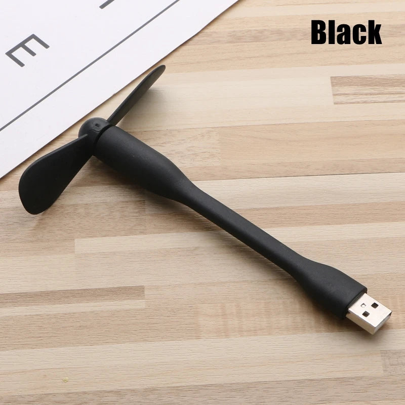 Mini USB Fan Flexible Bendable Cooling Fan For Power Bank Laptop PC AC Charger Portable Hand Fan Computer Summer Gadget