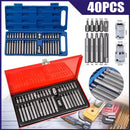 40Pcs/Set 3/8" & 1/2" Drive Allen Key Torx Hex Star Spline Socket Bit Chrome Sockets Set Handle Tools Kit With Case