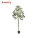 SucceBuy Artificial Olive Tree 4/5/6FT Tall Faux Plant Secure PE Material Anti-Tip Tilt Protection Low-Maintenance Tree for Home