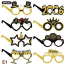 2026 New Year Paper Glasses 6/12pcs Festive New Year's Eve Party Glasses Fun Photo Props Party Eve Decoration Universal Size