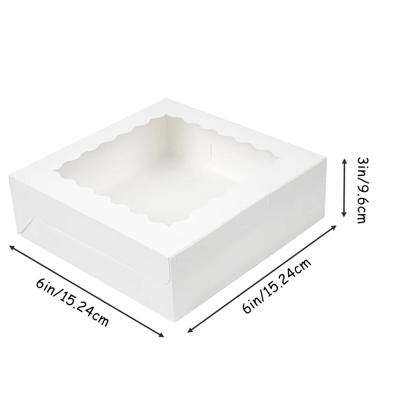 Multi pcs Cookie Boxes with Window White Treat Boxes Pie Boxes Pastry Boxes for Donuts, Chocolate Strawberries Birthday Party