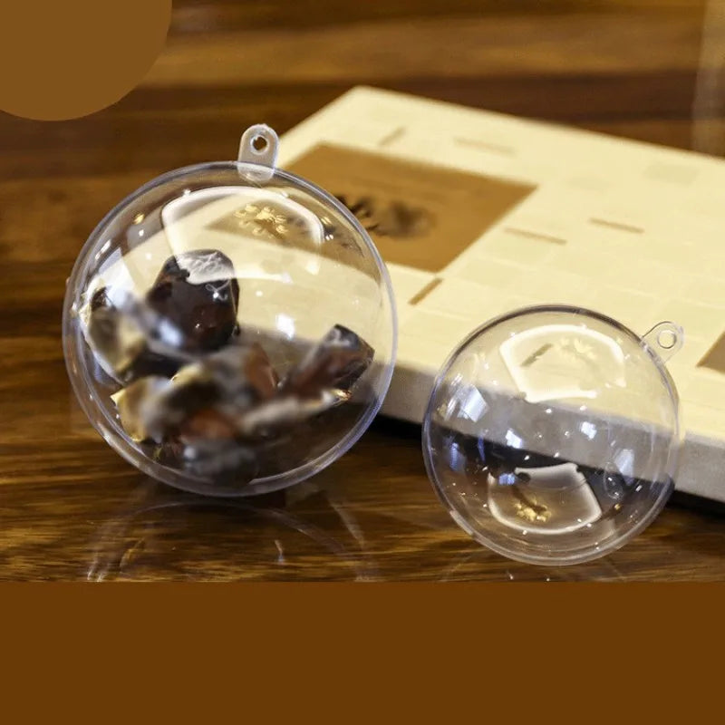 5-14CM Christmas Transparent Ball Plastic Fillable Bauble Xmas Tree Hanging Ornaments Decoration for Home Wedding Party Gift 1pc