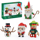 Christmas Tree and Decorations Santa Claus Sleigh Snowman Building Blocks Toys Suit with Light Kit for Children's Gifts
