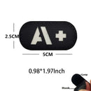 5*2.5CM IR Reflection Blood Type A B AB O POS NEG Embleem Hook and Loop Patches,Tactical Badges Clothes Stickers Glow in Dark