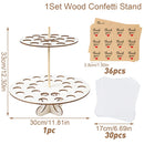 Wood/Kraft Paper Wedding Confetti Cone Tray Rustic Wedding Decoration Confetti Cones Stand DIY Holder Support Weding Supplies