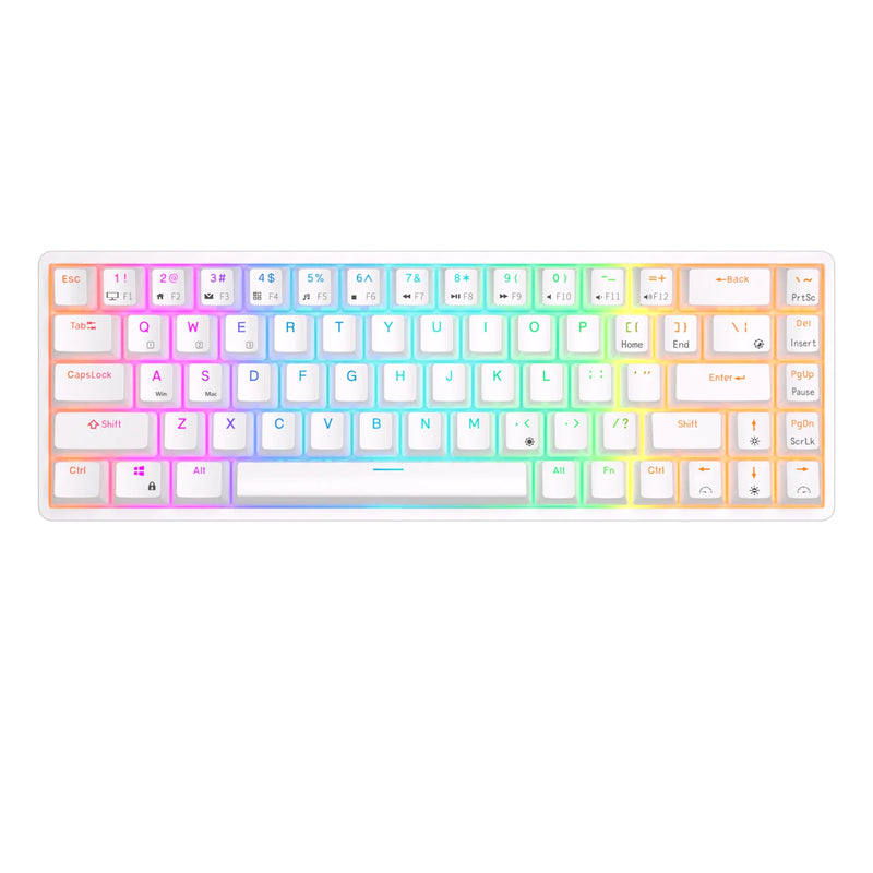 RK Royal Kludge RK837 Mechancial Keyboard 68 Keys 65% Compact 2.4G Wireless Bluetooth Gamer Keyboard RGB Backlight Hot Swappable