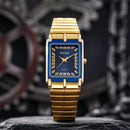 WWOOR New Luxury Gold Man's Watches Business Waterproof Male Clock Stainless Steel Square Quartz Watch For Men Relogio Masculino