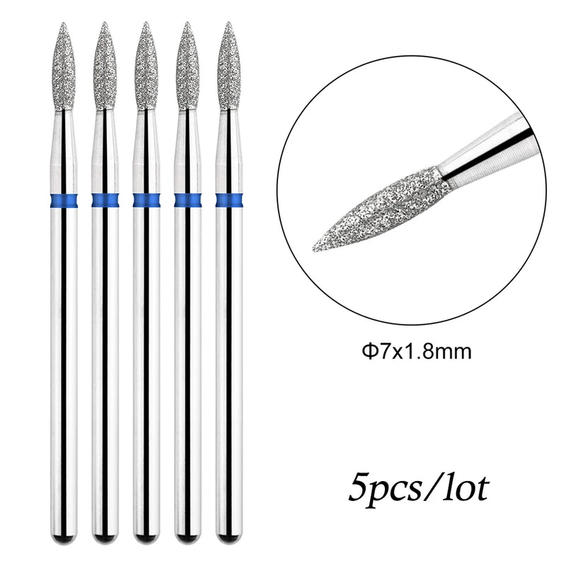 5pcs/lot Drill Bits for Nails Diamond Heads to Nails Milling Cutter for Manicure Cuticle Nail Cutter Tips Accessories Tools