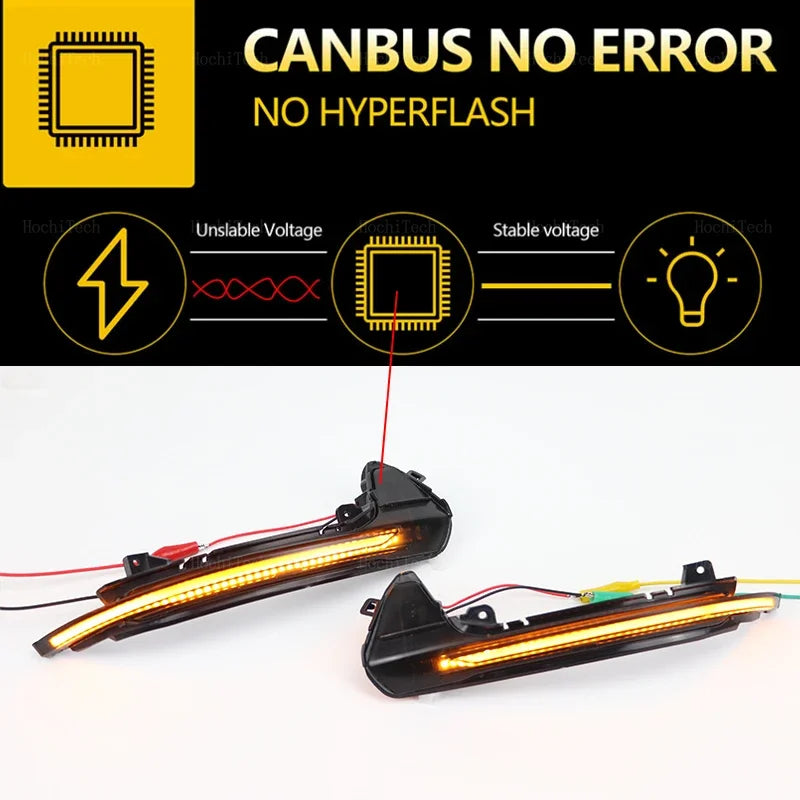 Dynamic LED Turn Signal Lights Rearview Mirror Indicator Blinker Repeater For Audi A6 C7 C7.5 RS6 S6 4G 2012-2018