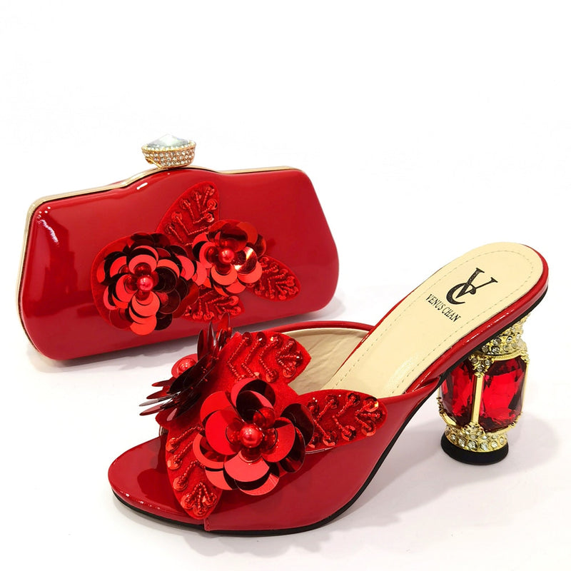 Latest Nigerian Women Shoes With Matching Bags Set African Women&