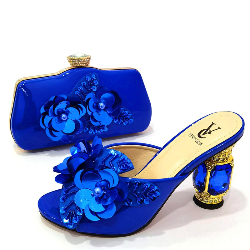 Latest Nigerian Women Shoes With Matching Bags Set African Women&