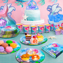 Mermaid Party Supplies and Decorations,202pcs/Serves 16 Decorations&Tableware Set-Party Plates Cups Tablecloth&Balloons Banner