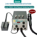 QUICK706W+ 2 in1  Intelligent Hot Air Smd Rework Soldering Station Iron Desoldering Heat Gun Kit for Phone Welding Repair