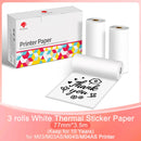 Phomemo M03AS M04S M04AS Adhesive Thermal Paper White Thermal Transparent Sticker Paper Photo Paper for Home Office Note Study
