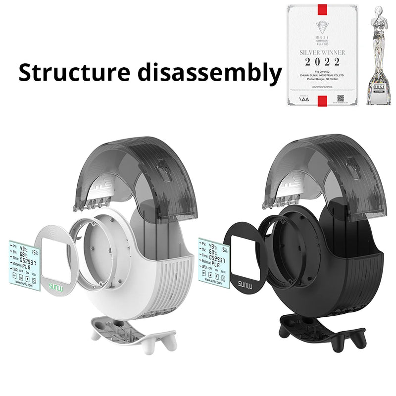 SUNLU S2 3D Filament Dryer Upgrade Filadryer LED Touch Screen Dry Box 360º Surround Heating Adjustable Thermo 3D Printing Drying