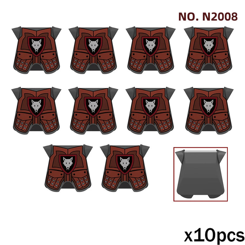 MOC Medieval Accessories Series Building Blocks Military Army Soldier Armour Shield Helmet Sword Crown Weapon Knight Bricks Toys