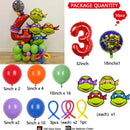 50Pcs Teenage Mutant Ninja Turtles American Animated Characters Superhero Warriors Red Numbers Birthday Party Decoration Balloon