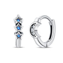 New 925 Silver Color Earrings Butterfly Firefly Ladybird Cactus Chameleon Star Double Hoop Earrings Fashion Party Unique Jewelry