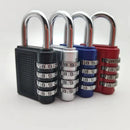 Black 4 Dial Digit Security Padlock Weatherproof Combination Lock for Luggage and Outdoor Use