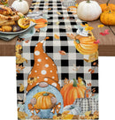 Fall Thanksgiving Gnome Pumpkin Maple Leaves Linen Table Runners Kitchen Decor Washable Table Runners Holiday Party Decoration