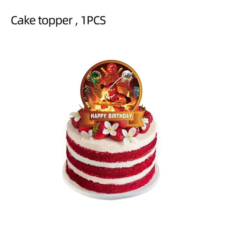 Ninja Them Birthday Party Decorations Kids Disposable Tableware Popcorn Paper Plates Balloons Cup For Boys Baby Shower Supplies